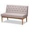 Baxton Studio Riordan Mid-Century Grey Fabric and Walnut Brown Finished Wood 2-PC Dining Nook Banquette Set 186-11355-Zoro - alternate 8